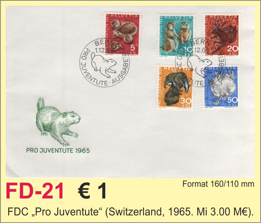 FDC Switzerland Pro Juventute 1965